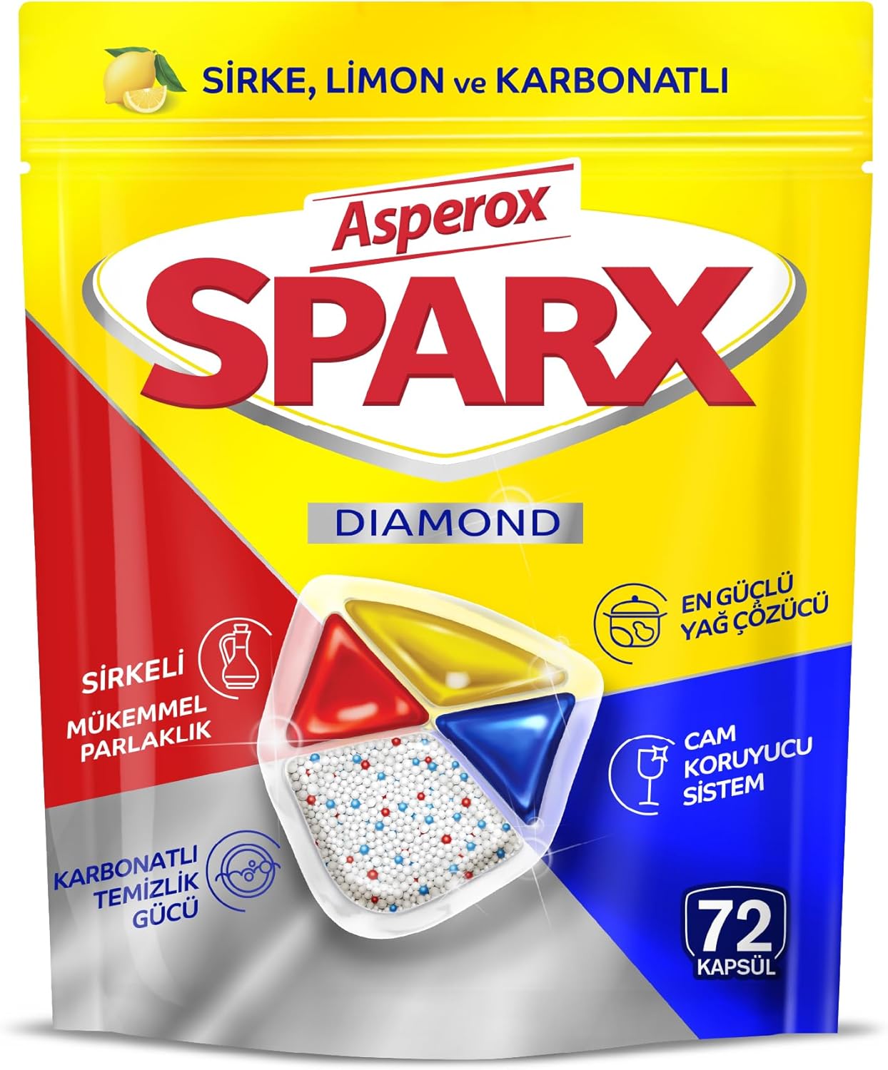 Asperox Sparx Diamond Bulaşık Makinesi Kapsülü 72 Adet