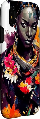 Miniatura 3 de Funda floral de acuarela para iPhone XXS Melanin Poppin afroamericano