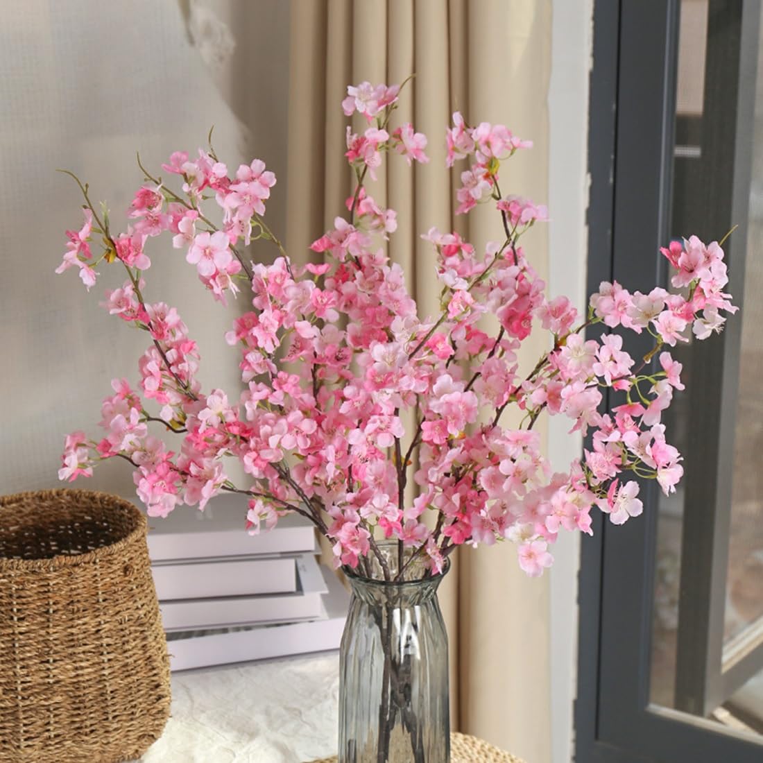 Amazon｜desikaky 桜の花 造花 桃の花 5本セット 桜の枝 枯れない花