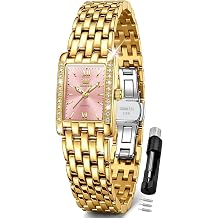 OLEVS Womens Watch Gold Ladies Dress Elegant Luxury Stainless Steel Waterproof Easy to Read Small Wrist Watches for Women