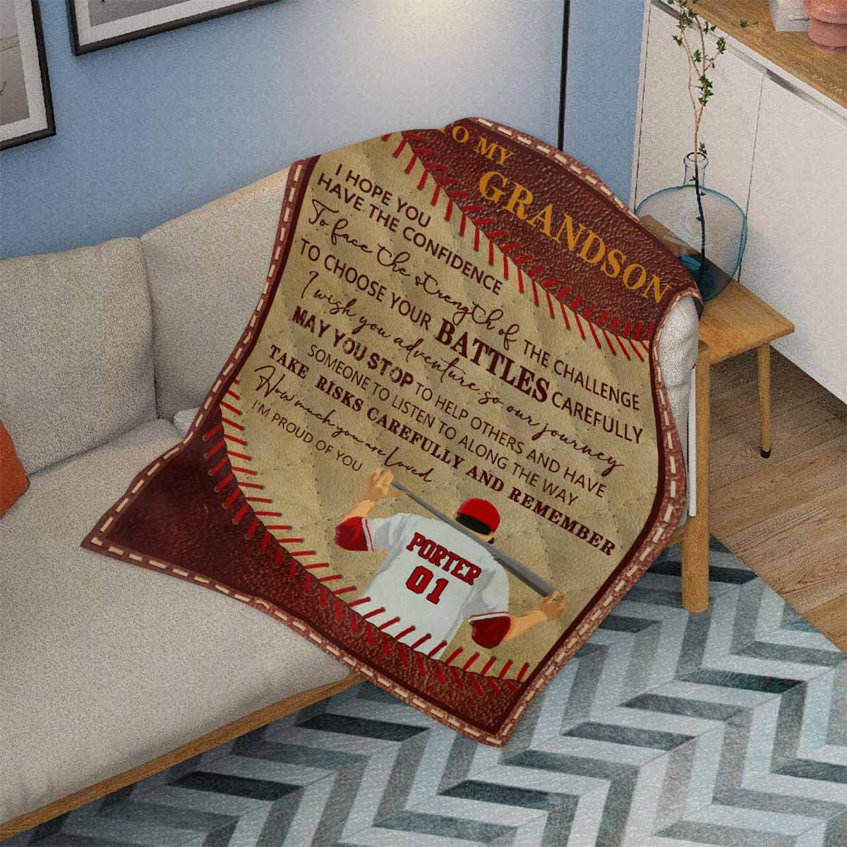 TURMTF Coperta Personalizzata Con Lettera D'amore Per Moglie, Marito, Figlia, Papà: 125x150 Cm, Microfibra