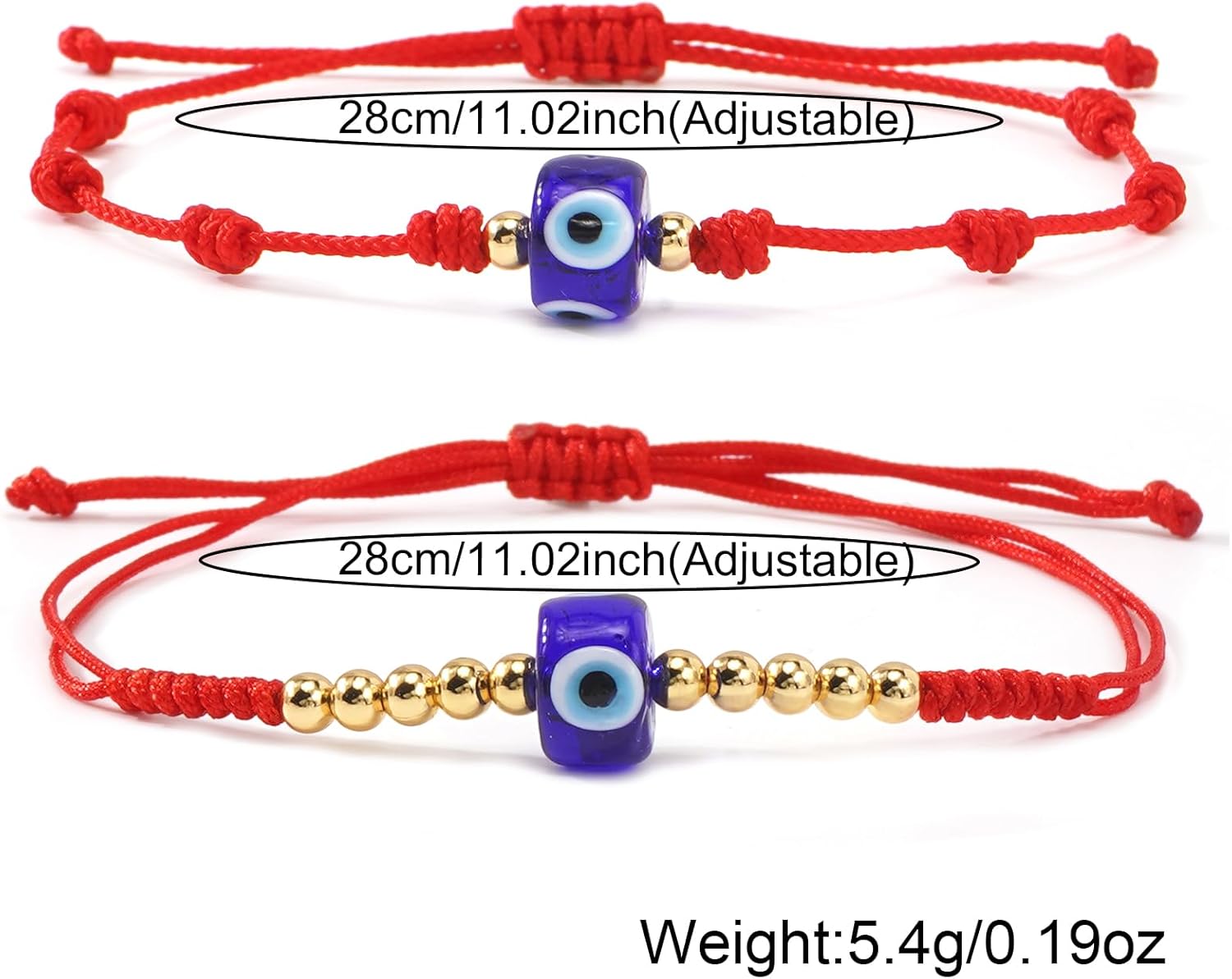 Evil Eye Bracelets for Women Men Adjustable Red Rope Bracelet Evil Eye Spiritual Jewelry Protection Lucky Gold Plated Beaded Bracelet Jewelry Energy Friendship Good Luck Gifts for Women - Image 6