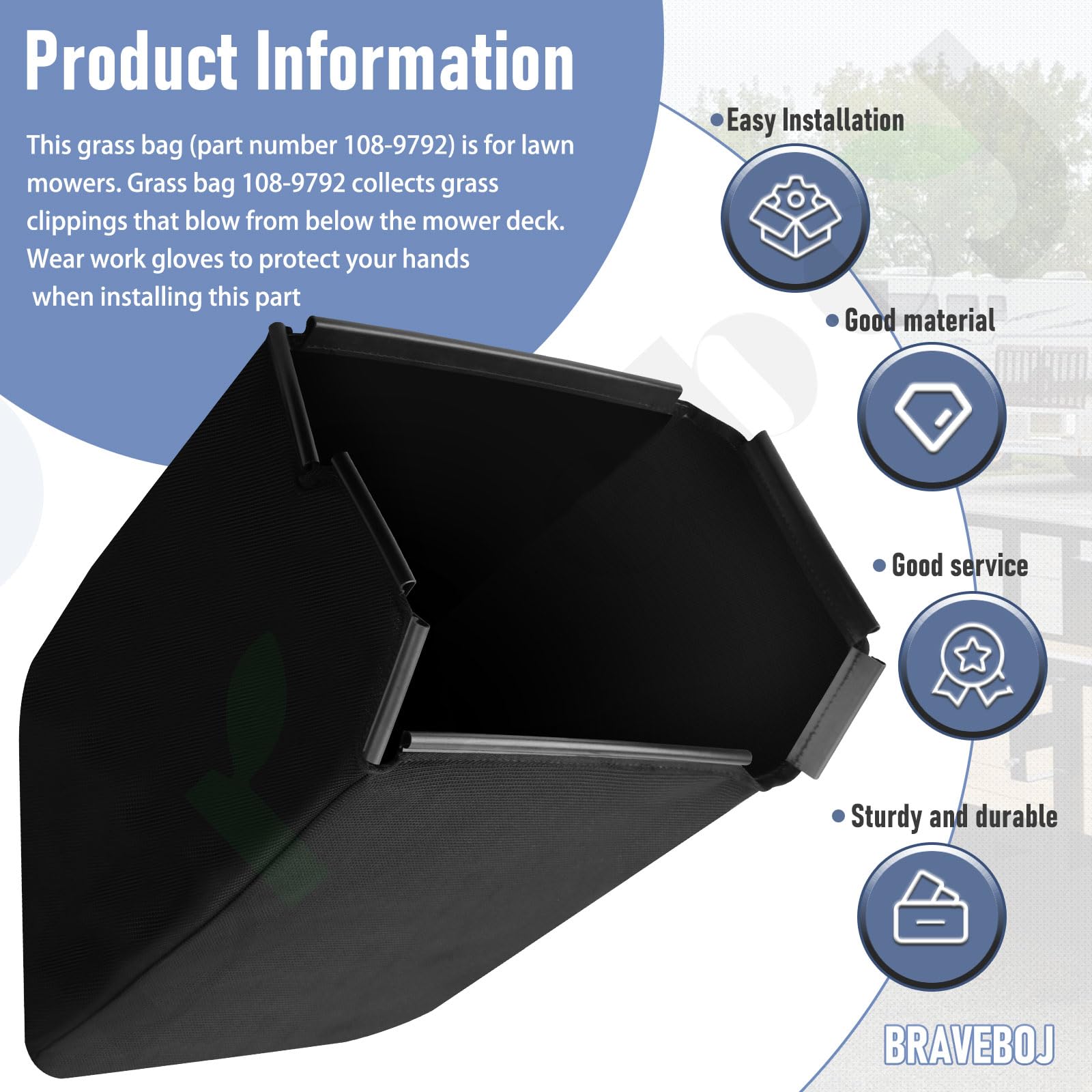 BaoBag - Bolsa de césped 108-9792, compatible con Toro 59304 Bag de 22 pulgadas para cortacésped recicladora