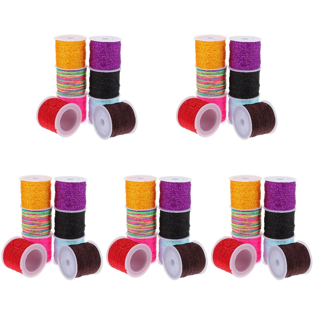 SHINEOFI 5 Series Cuerda Trenzada Hilo Para Tejer Hilo Para Manualidades Hilo De Ganchillo Suministros De Tejer Hilo De Tejer De Colores Hilo De Tejer Grueso Hilo De Bordar Nylon 8 Rollos*5