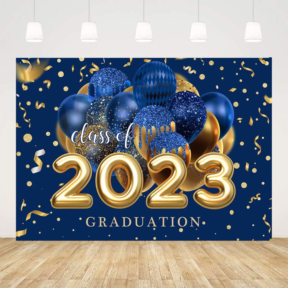 Buy Ticuenicoa 9x6ft Royal Blue 2023 Graduation Party Backdrop Gold