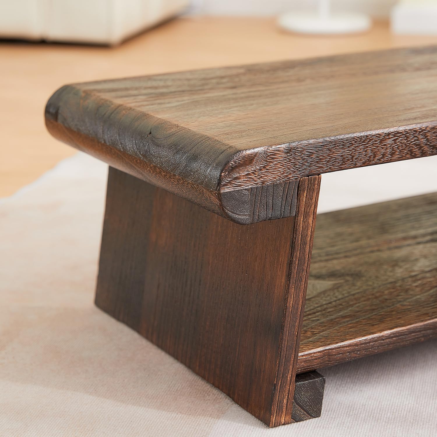 Mesa de altar japonesa, mesa de piso plegable, pequeña mesa de meditación baja de madera, mesa de centro para sala de estar, marrón, 19.7 x 11.8 x 7.9 pulgadas 9