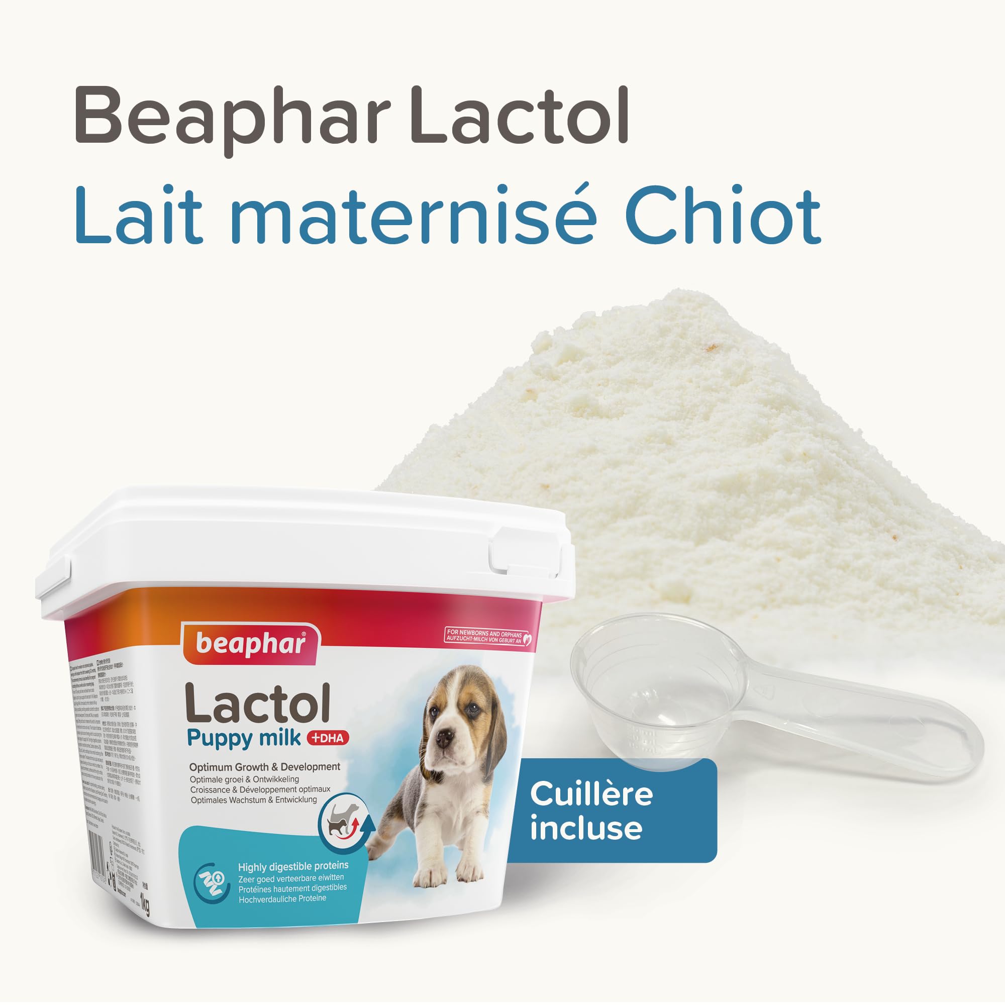 BEAPHAR - Lactol Aufzucht-Milch - Für Hundewelpen - Von Geburt An - Muttermilchersatz Mit DHA, Vitaminen Und Mineralien - Unterstützt Gesunde Aufzucht Und Stärkung - 1 kg