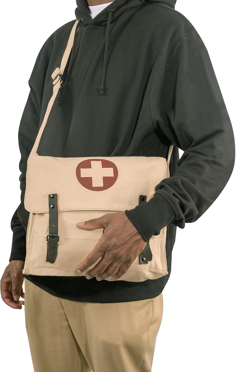 Rothco Vintage Canvas Bag with Cross – Crossbody Shoulder Bag for EDC Storage - Image 2