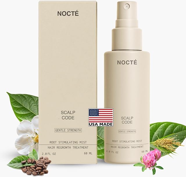 Nocte Scalp Code Advanced 2 Minoxidil Hair Regrowth Treatment for Men Women with Botanical Complex Vegan-Friendly Haircare