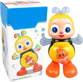 Musical Dancing Bee, Interactive Electronic Animal, 4.13x4.13in Light Toy with Singing Feature, Bright Entertainment, Animated Ornament with Glowing Style, Playroom Learning Tool for Birthday