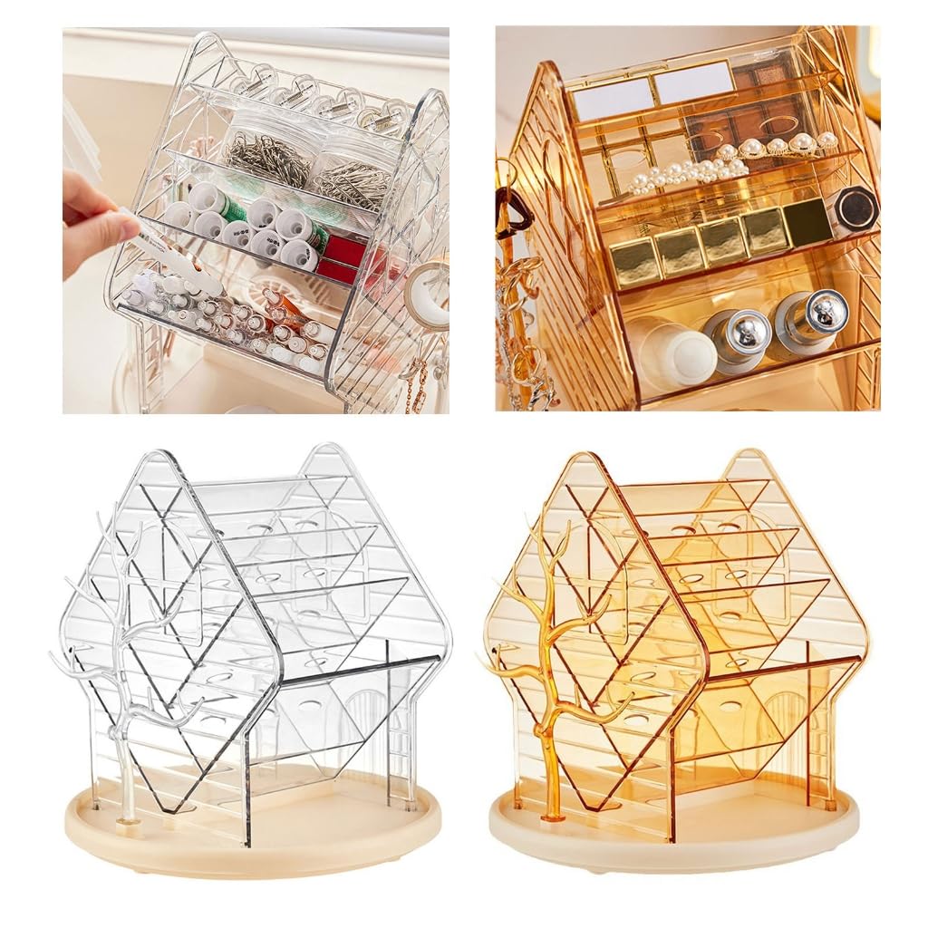 Boîte de rangement pivotante à 360 degrés pour cosmétiques, bijoux, pinceaux de maquillage et rouges à lèvres