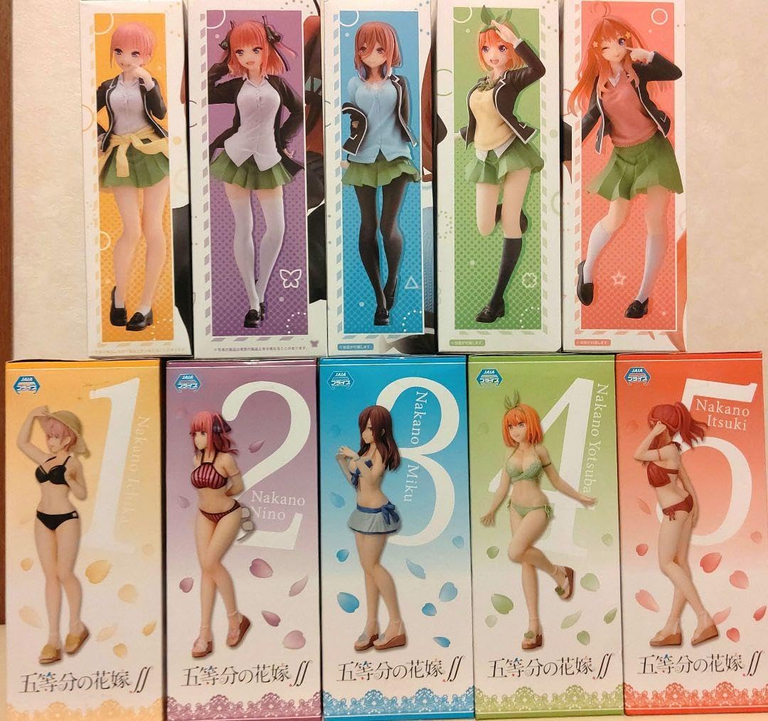 五等分の花嫁 フィギュア 10点セット 水着＆Movin'good 中野五姉妹 Amazon.co.jp: 五等分の花嫁 中野姉妹 制服、水着ver. 10体セット
