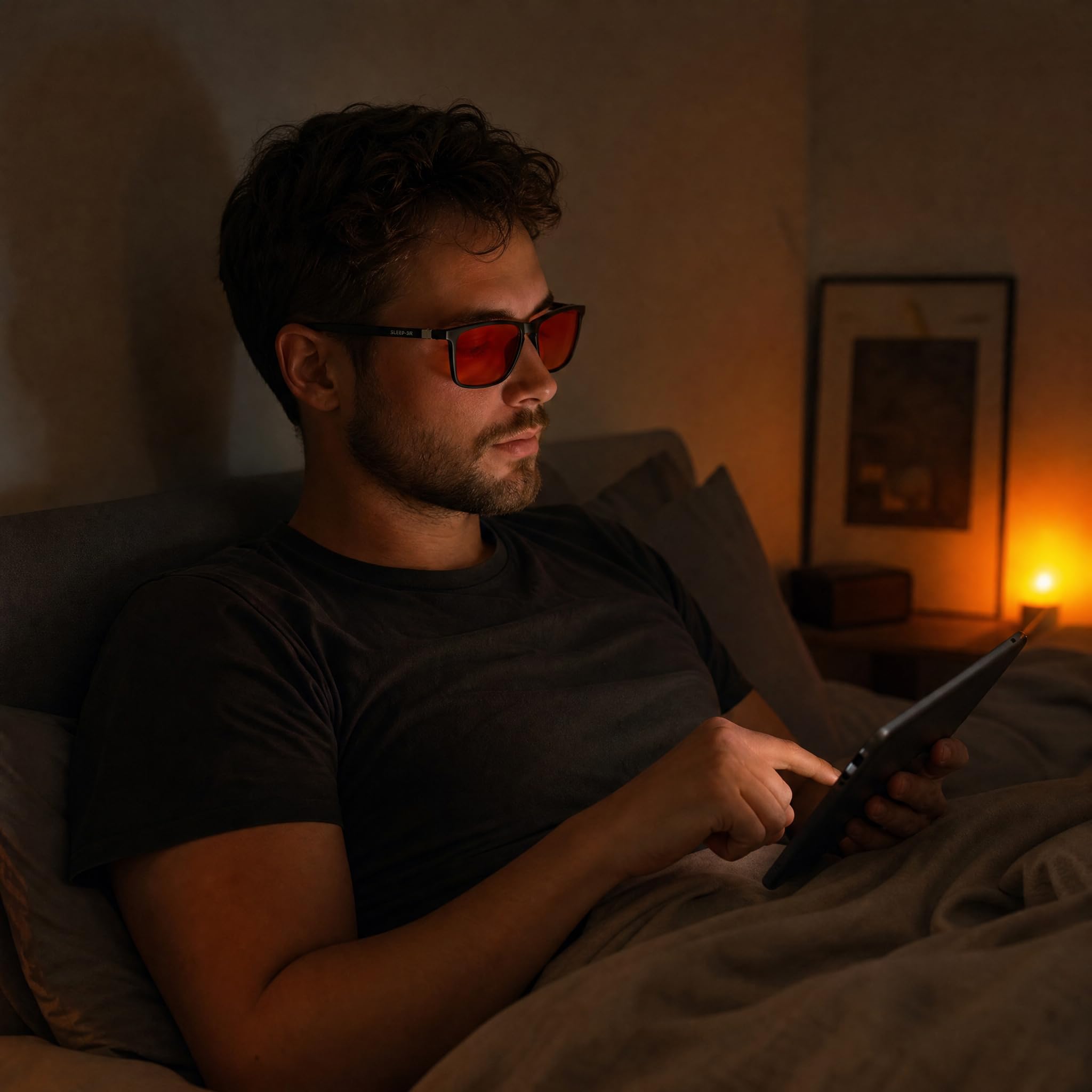 Lunettes rouges anti-lumière bleue SLEEP-3R Filtre 100% lumière bleue et verte pour PC Gaming homme femme
