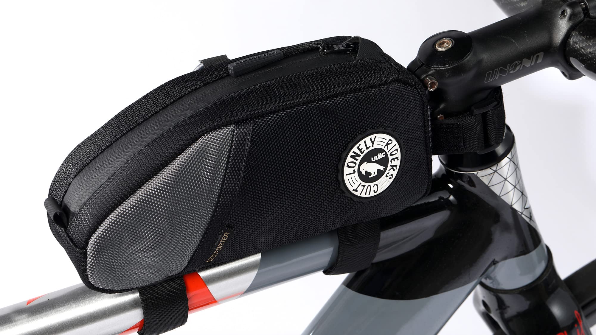 ULAC Borsa Telaio Bici Accessori - Borsa Bici Telaio Impermeabile 1,2L Portaoggetti Complementi Bici Borsa Telaio MTB Fissaggio Tubo Superiore 18x9x5,5 cm per Attrezzi Ciclismo