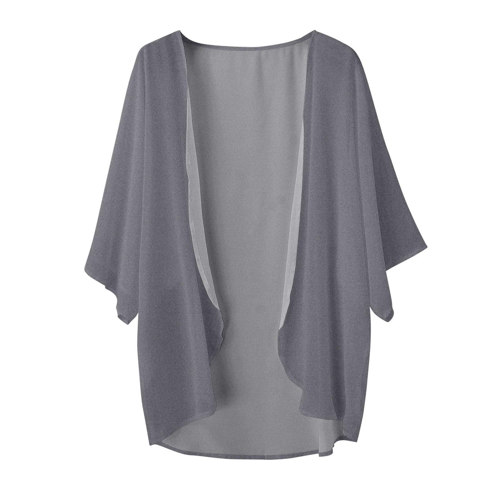 Generisch Boléro pour femme, élégant, léger et aéré, cardigan d'été décontracté, boléro pour robe de soirée, mariage, kimono, été, mousseline, cardigan, couverture solaire, jeté transparent, veste