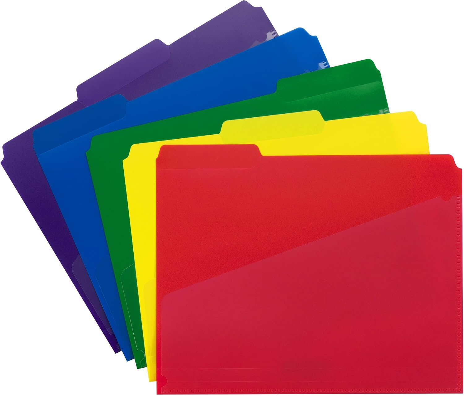 Smead Slash Pocket Poly File Folders, 1/3-Cut Tab, Letter Size, Assorted Colors, 30 per Box (10540)