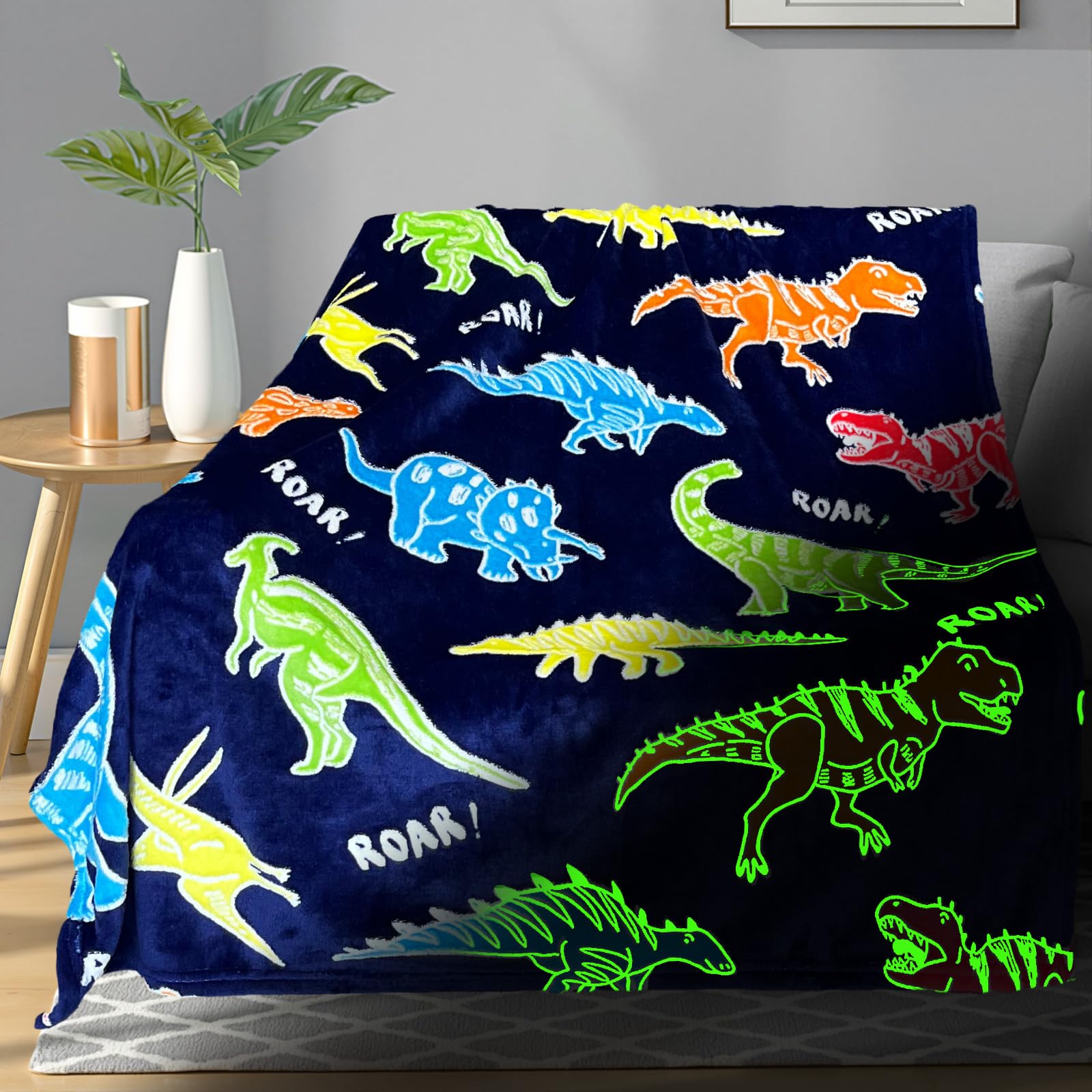 Dinosaur Glow Blanket for Kids - Light Up! -1 Dinosaur Glow Blanket for Kids - Light Up! -1