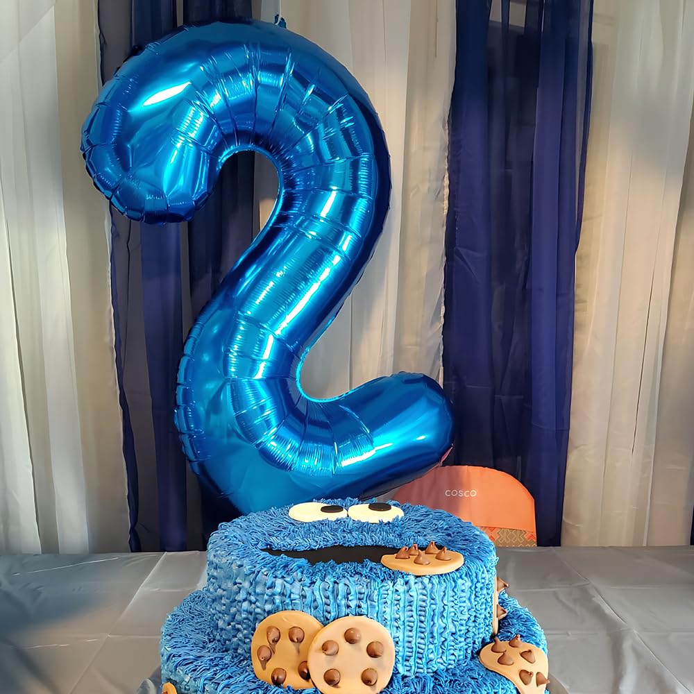 Foil Globo Número 5 Azul 40" (101cm), Inflable Helio o aire, Gigante Numeros 0-9, 10-19, 20-29, 30-100, Grande Globos Decoración para La Boda Aniversario y Cumpleaños Fiestas — view 350