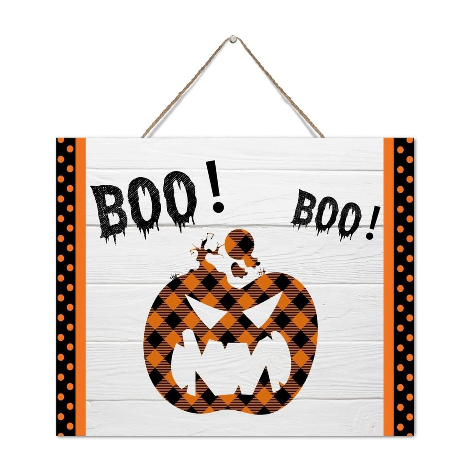 Décorations d'Halloween panneau amusant en bois toile d'araignée