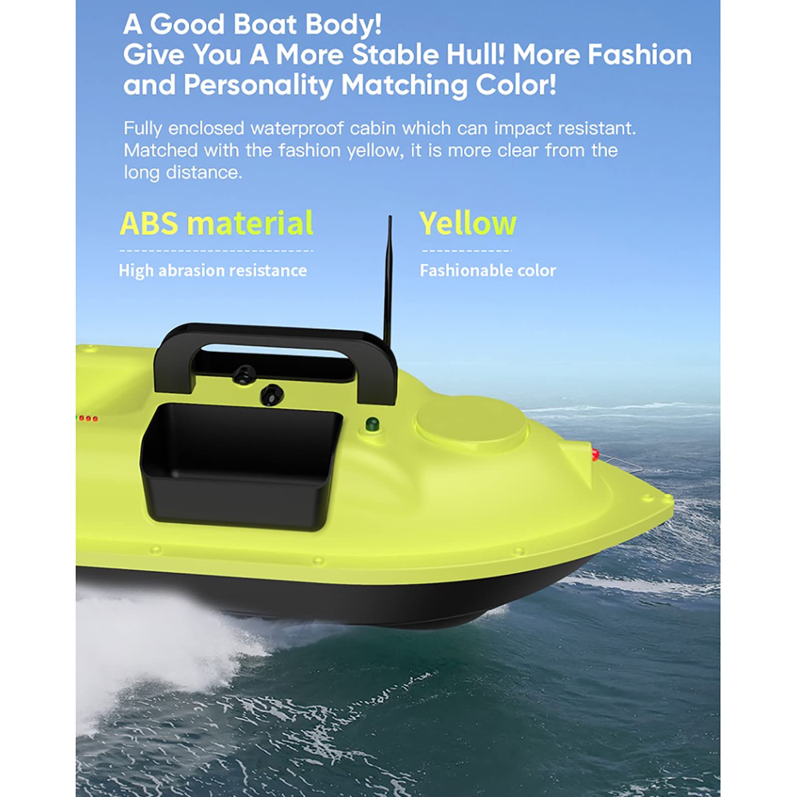Bateau D'appât De Pêche RC, Détecteur De Poisson De Bateau D'appât De Pêche À Télécommande GPS, Détecteur De Poisson De Charge 2KG, Régulateur De Vitesse Automatique À 2 Moteurs, Retour Automatique