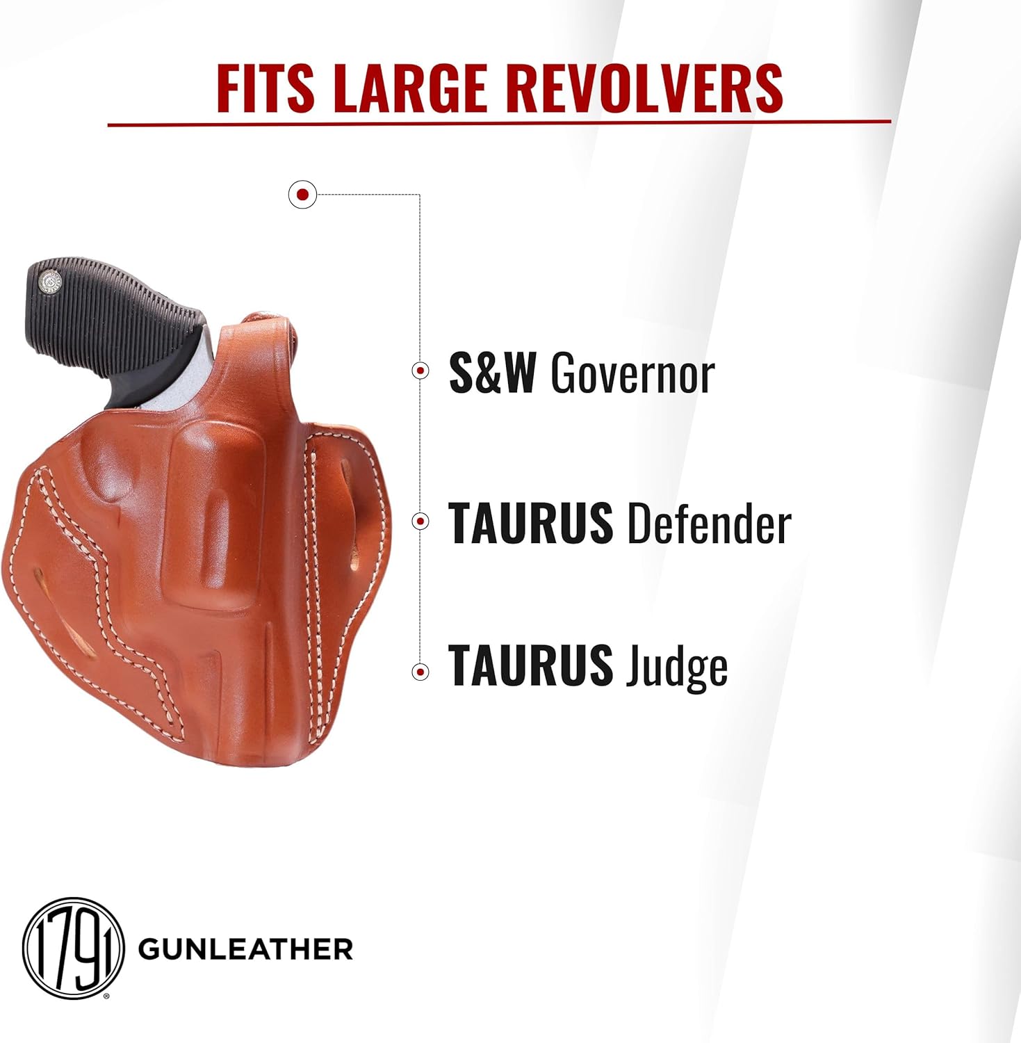 1791 GUNLEATHER Taurus Judge Holster, Leather Thumb Break Revolver Holster for Z Frame Revolvers fits Taurus Judge (2.5" Cyl), Taurus Public Defender, SW Governor - Right Handed