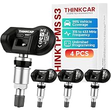 THINKCAR TPMS Sensors Set of 4, 2-in-1 315-433MHz MX-Sensor, Universal Programmable Tire Pressure Monitoring Sensors, OE-Level Replacement Tire Sensors for Kingbolen and THINKCAR Scanners