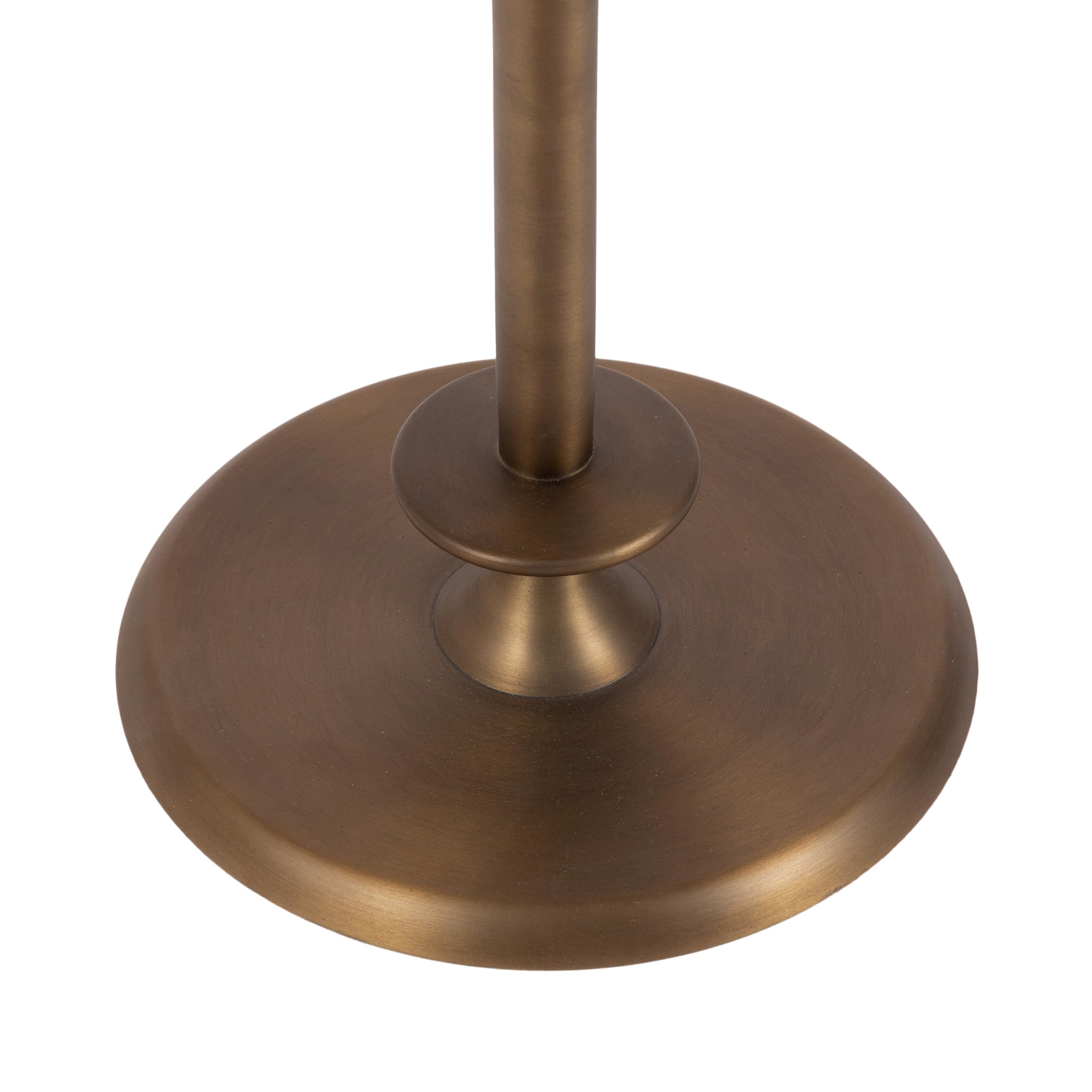 Kate and Laurel Arora Modern Wood and Metal Round Side Table, 17 x 17 x 24, Light Natural and Antique Brass, Transitional Sculptural Living Room End Table for Indoor Plant Stand or Bedroom Nightstand