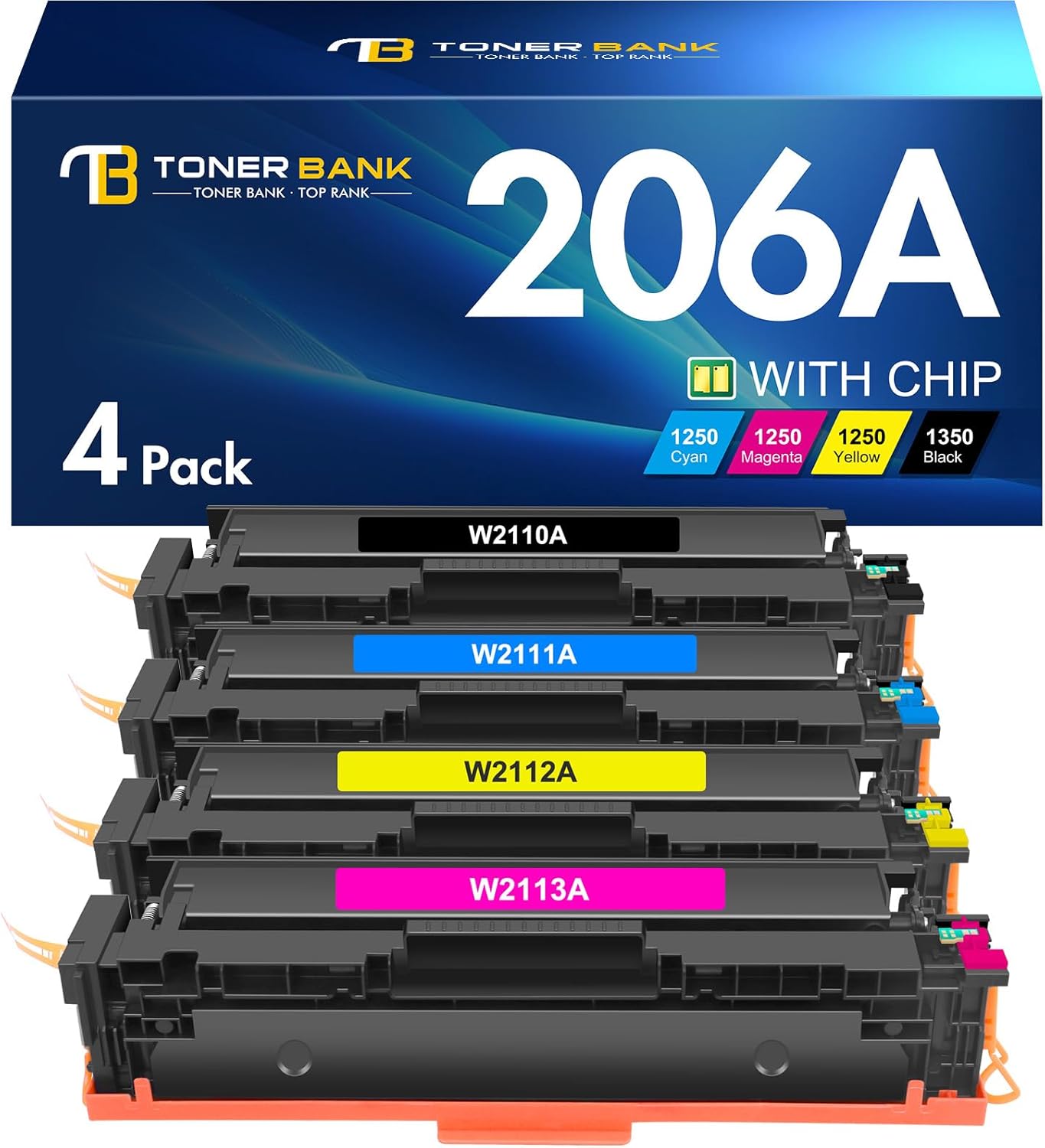 206A B/C/Y/M With Chip 4 Pack