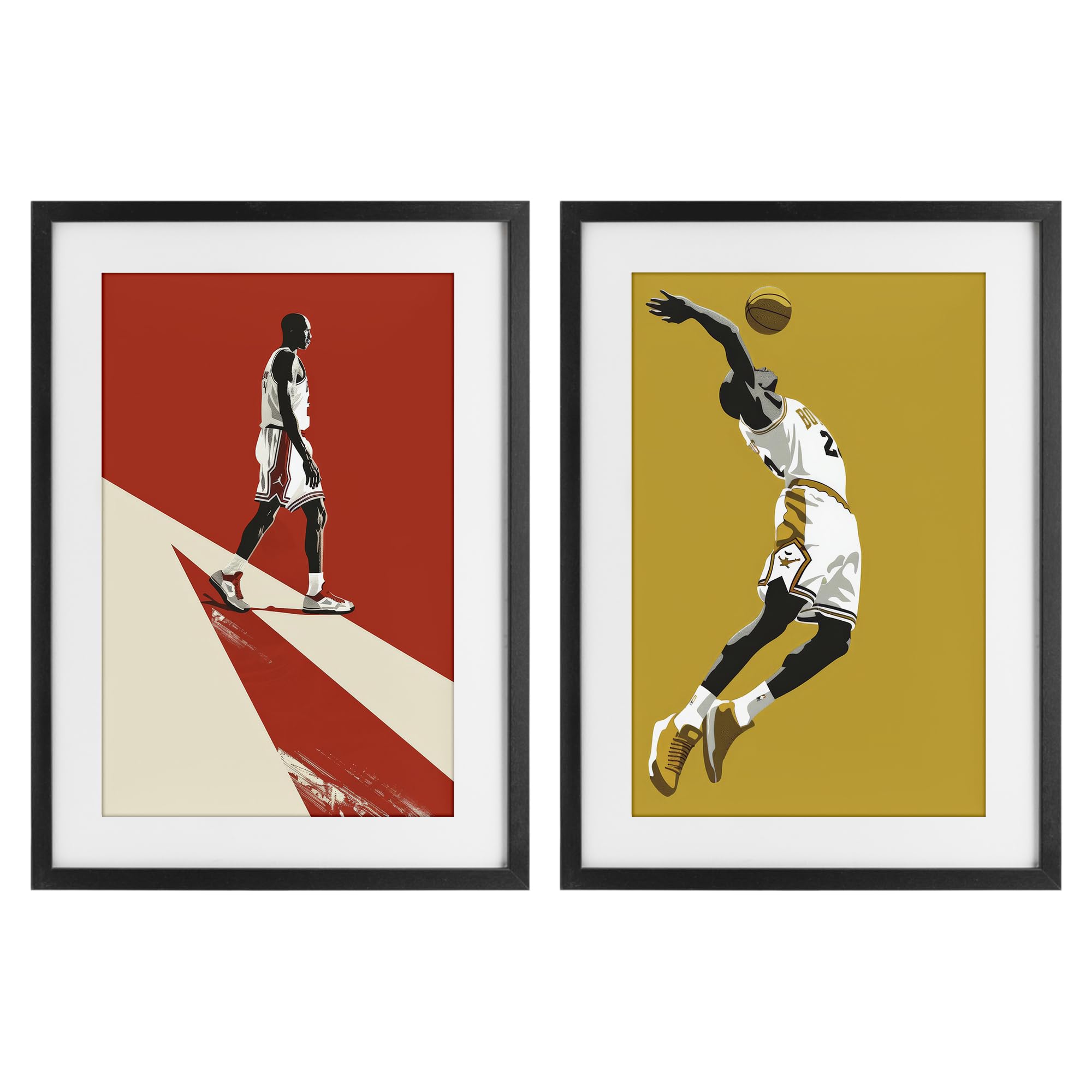 Stupell Industries Midnight Black (Textured) Nba Champions Comic, 17 X 23 Inch Framed Print Under Glass Set