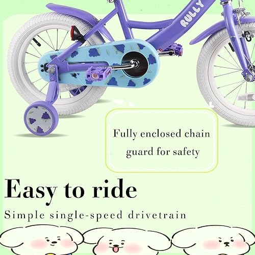 Miniatura 5 de RULLY Fruit - Bicicleta infantil de 12, 14, 16 pulgadas, para niñas de 2 a 7 años, ruedas de entrenamiento incluidas, bicicletas para niñas con