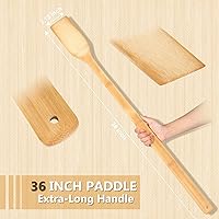 Vista 2 de Hoolerry 2 piezas de 36 pulgadas de largo, paleta de madera de cangrejo de cangrejo para mezclar mariscos hervir olla de cocción espátula de madera