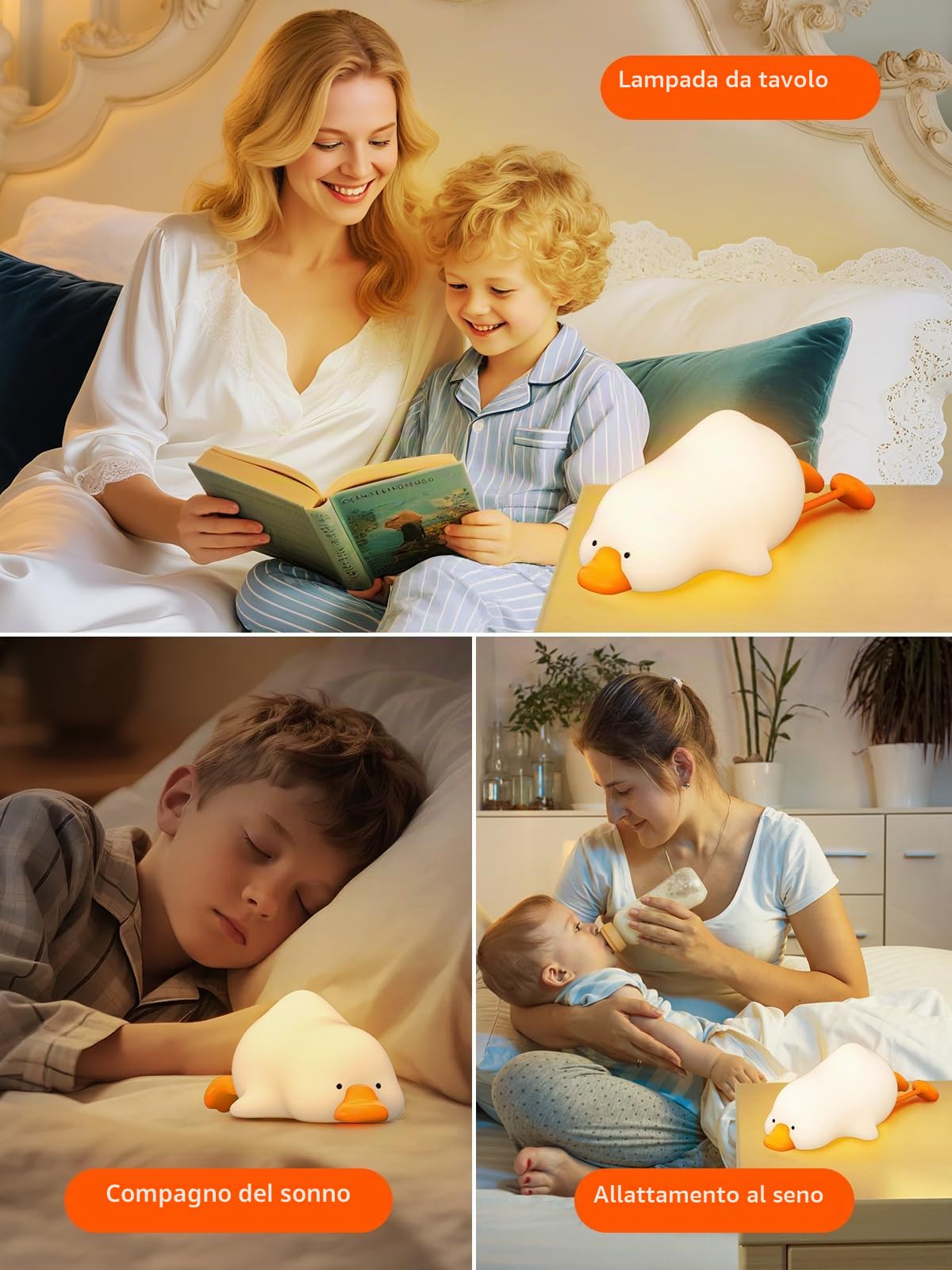 Smiling Shark Carino Lampada Notturne, Oca Ricaricabile LED Notturna Silicone Luce Sensore Tattile 3 Luminosità & RGB Cute Night Light Timer 15 Minuti Luci Notturne per Bambini Decorazione Regali