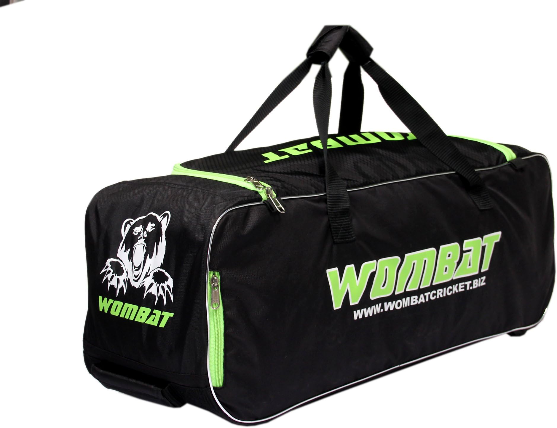 Cricket Wheelie kit Bag Polyester Black Cricket Kit Bag by WOMBAT Junior Wheelie Bag
