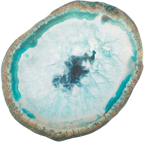 TUMBEELLUWA Posavasos de ágata natural, losa de piedra de geoda teñida, cristales curativos irregulares, decoración de cristales curativos