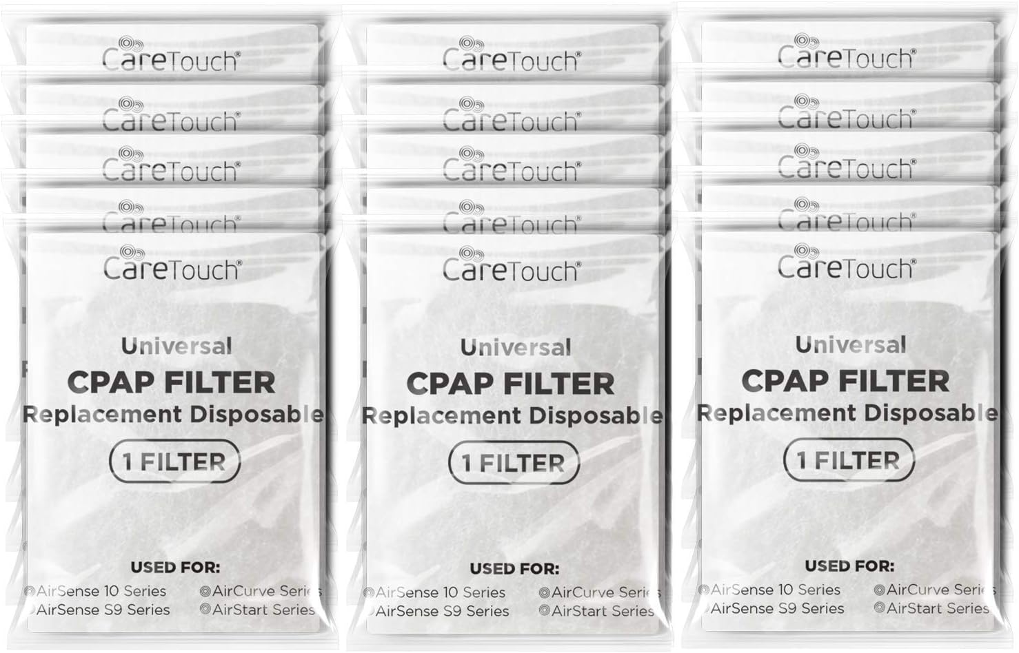 Care Touch 15 Individually Wrapped CPAP Filters for ResMed AirSense S9 & 10 Series, AirCurve Series, AirStart Series
