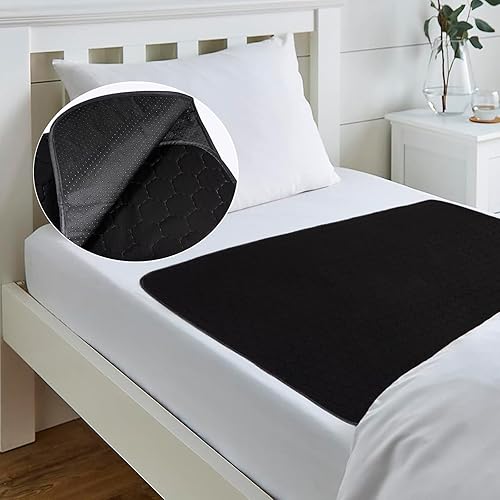 Almohadillas de cama lavables e impermeables para portabrocas para incontinencia, 35 x 60 pulgadas, reutilizables, almohadillas para incontinencia