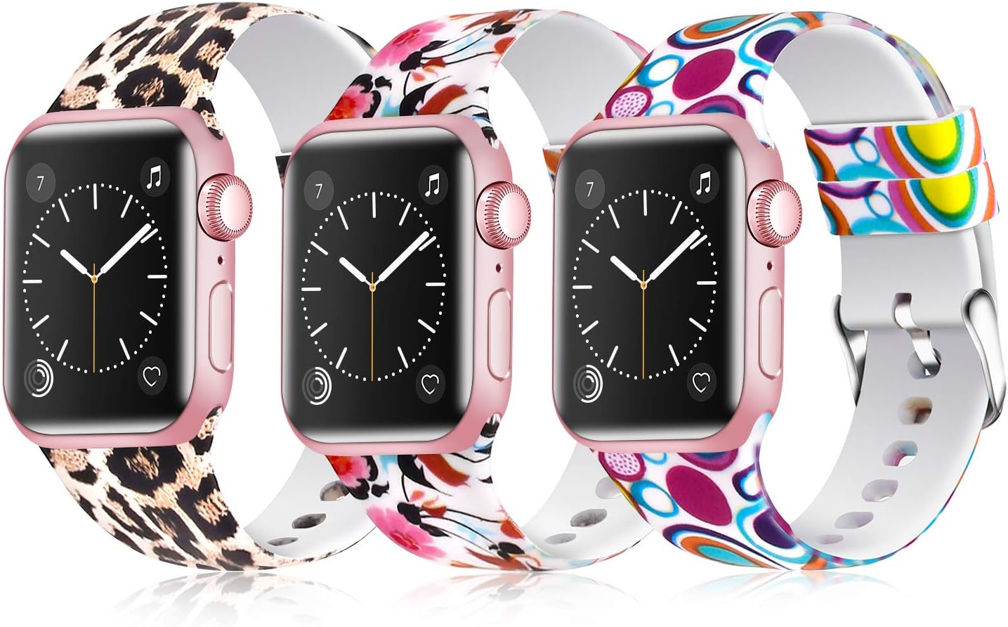 Greatfine Sport Band Compatible for Apple Watch Band 38mm 42mm 40mm 44mm,Soft Silicone Strap Replacement iWatch Bands Compatible with Apple Watch Series 5 4 3 2 1 (Z G-3 Pack G, 38mm/40mm)