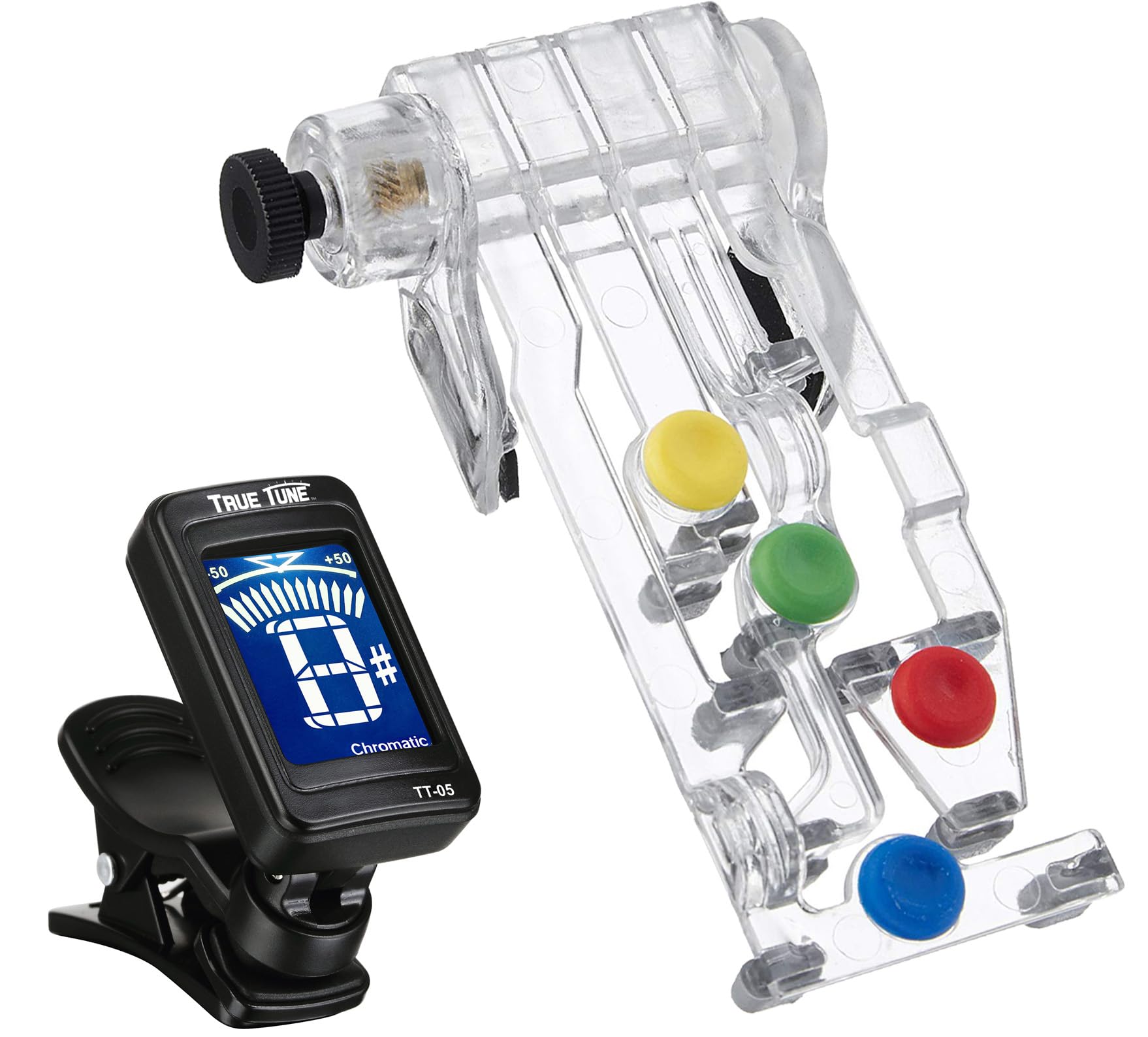 ChordBuddy - Dispositivo didattico per chitarra per destrorsi, solo unità con accordatore cromatico Instrument Alley True Tune, lezioni video online e app Bundle prodotto originale USA