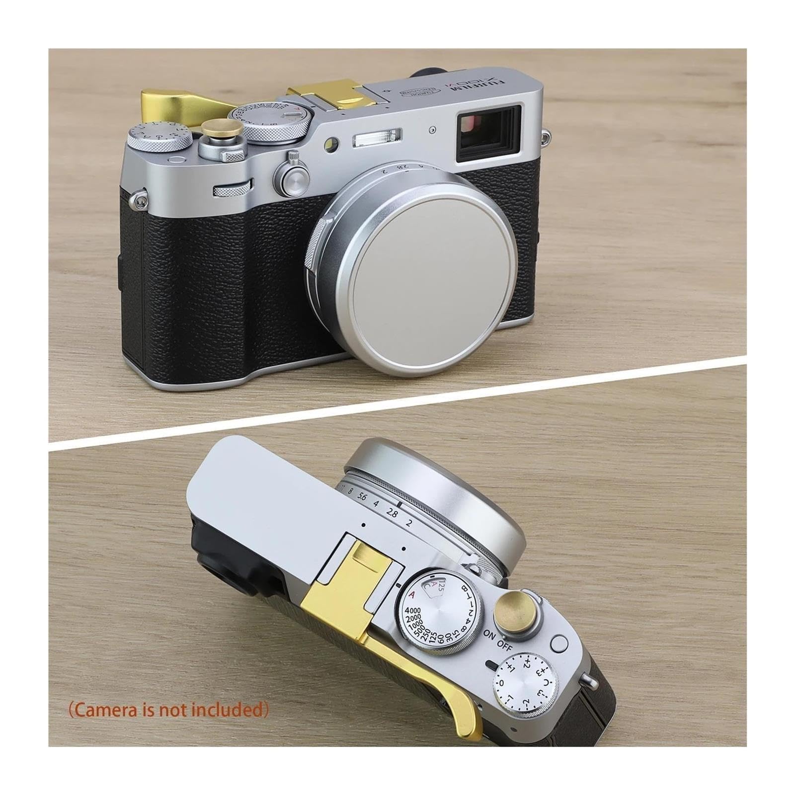 Cap-X54W Tapa de Lente de Metal Compatible con Parasol de Lente de cámara Fujifilm X100VI X100V(Silver)