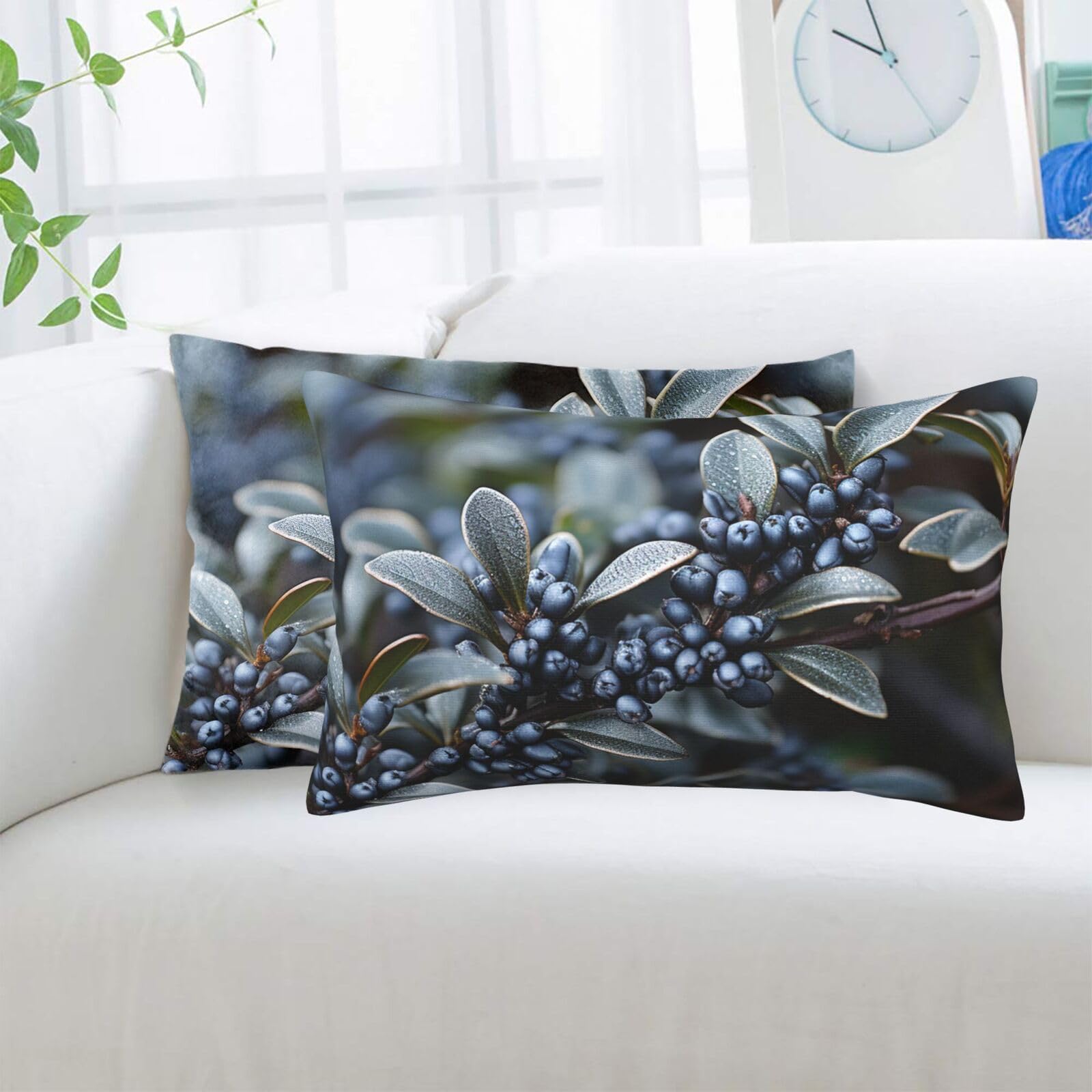 Purple Wild Fruit Standard Pillowcases Sets of 2, Ultra Soft Microfiber Plush Pillow Cases 16"X24" Comfort Decorative Throw Pillow Cover with Hidden Zipper for Bedroom, Sofa, Couch