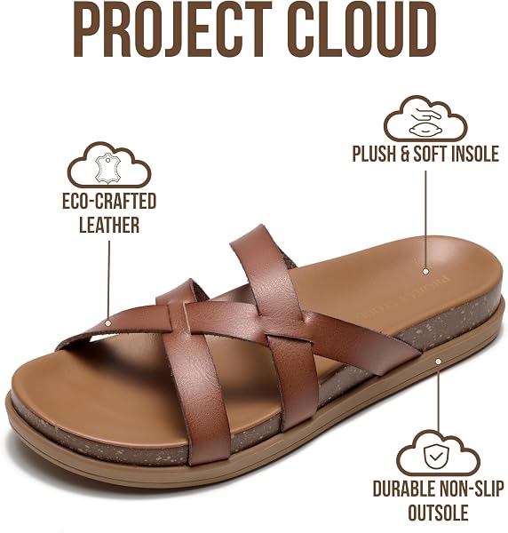 Project Cloud Summer Slides for Women 2026 with Plush and Soft Insole Womens Sandals Comfortable - Non-Slip and Lightweight Sandals Women Footwear (Lasso) - 2