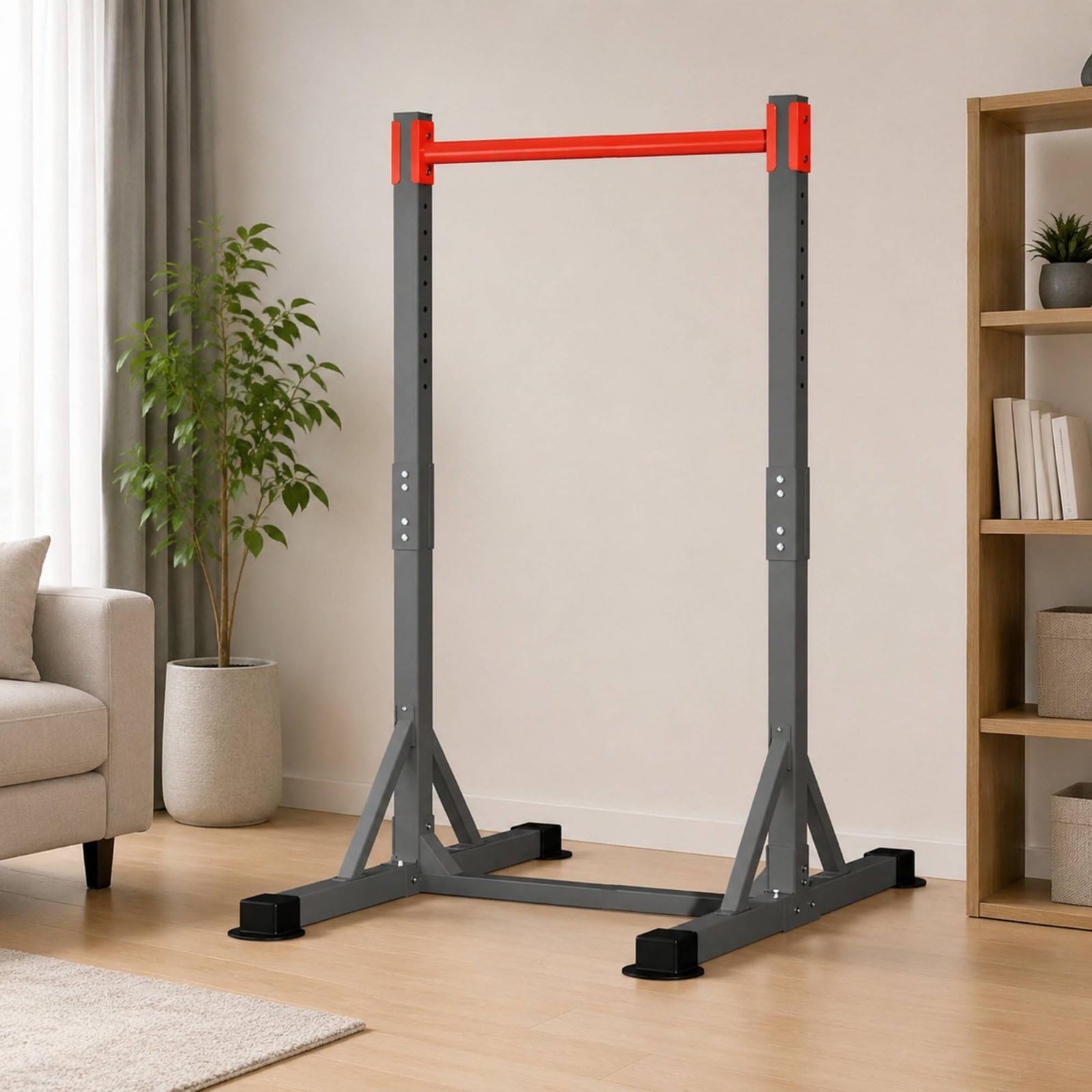 Sbarra Fitness da Terra Portata Elevata Rack Calisthenics Casa Regolabile Sbarra Trazioni Autoportante per Bambini, Interno