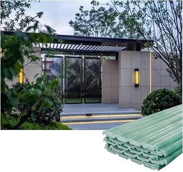 QWEASDF Corrugated Clear Roofing Sheets Cladding Walling Sheeting,FRP Daylighting Panels , Roofing Tiles Rain Awning for Carport Greenhouse Canopy Shed, Easy to Bend16pcs,0.9 * 1.1M/35 * 43IN_1.5MM