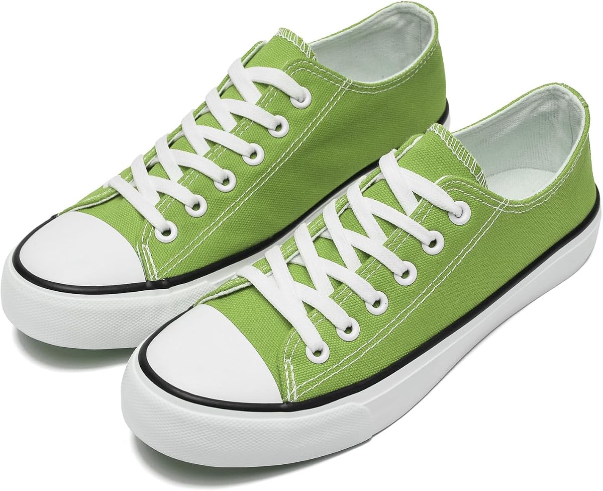 Rosyclo Zapatos de lona para mujeres y hombres, zapatillas de lona de caña baja, con cordones, cómodos, clásicos, casuales, tenis para caminar