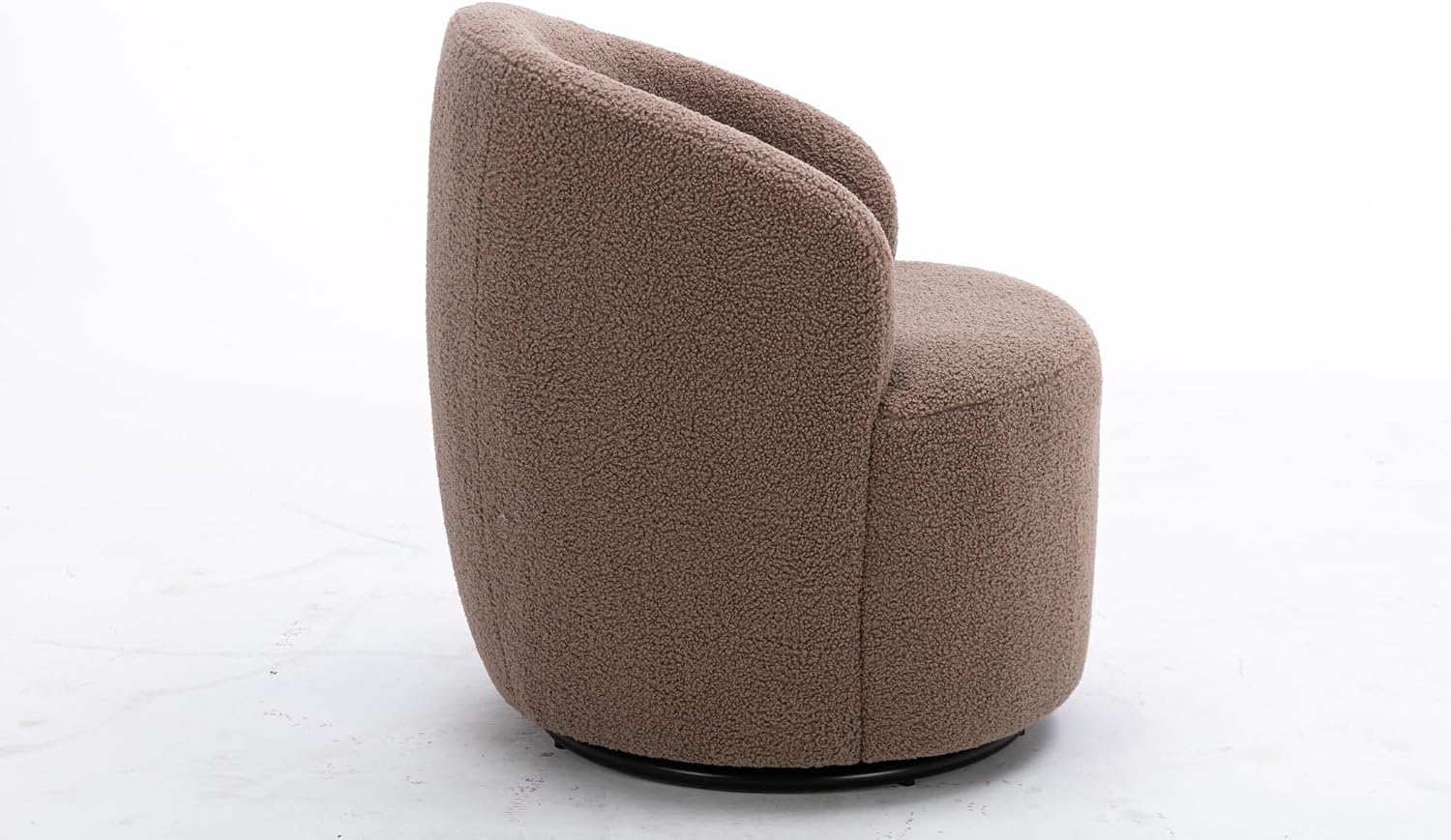 Teddy Fabric Swivel Accent Armchair Barrel Chair with Powder Coating Metal Ring for Living Room, Bedroom,Dining Room