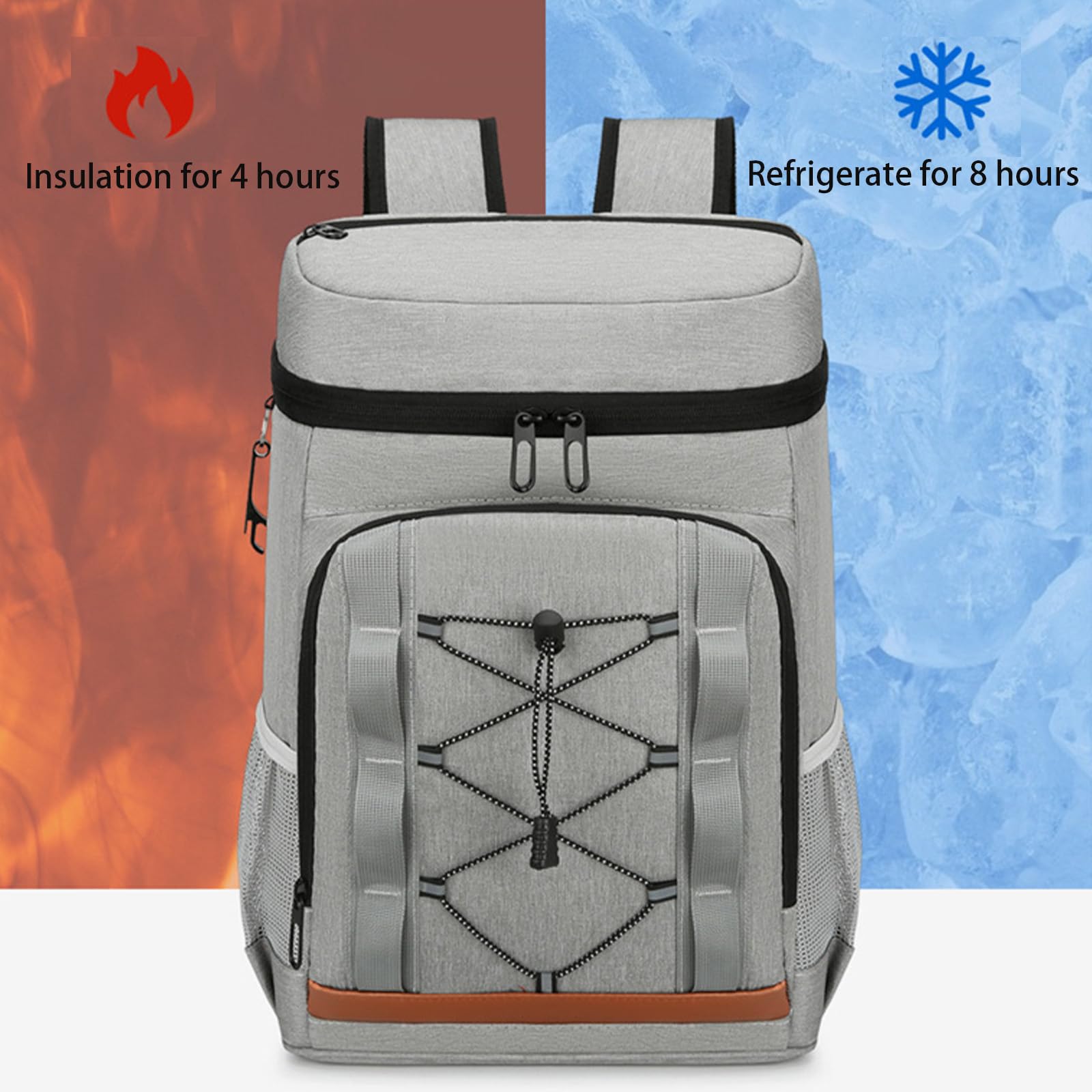 Zaino termico termico da 30 l, grande capacità, per picnic, picnic, spiaggia, campeggio, colore nero