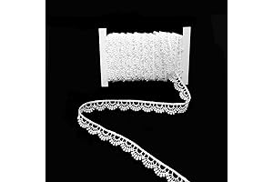 FQTANJU 2.5" Wide White Scallop Crocheted Lace Trims for Sewing & Embellishments