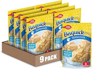 Betty Crocker Bisquick Complete Buttermilk Biscuit Mix, Just Add Water, 7.5 oz Pack of 9 - Fluffy Homemade Biscuits