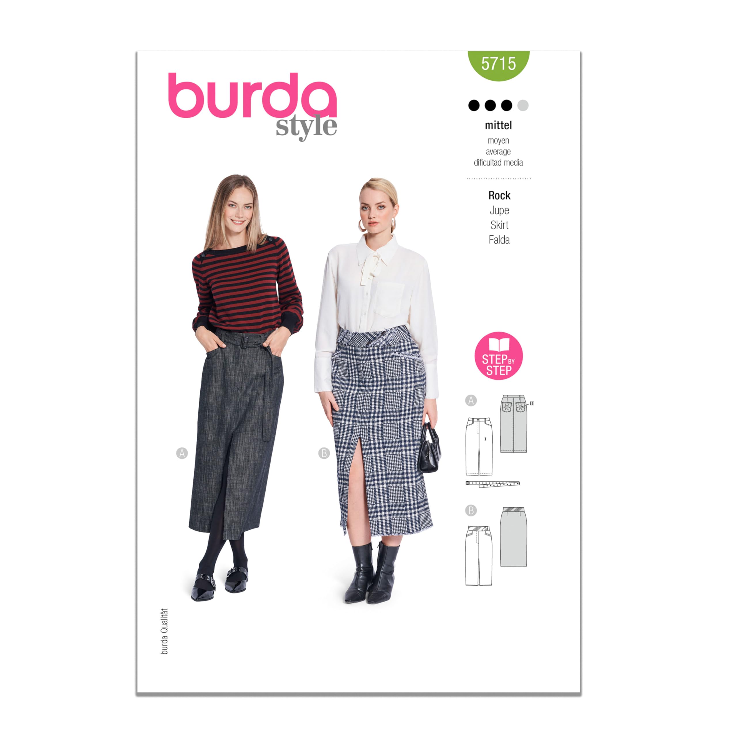 Burda SEWING PATTERN  5715 Misses' Skirts Sizes 10-22 Free Tracked Postage