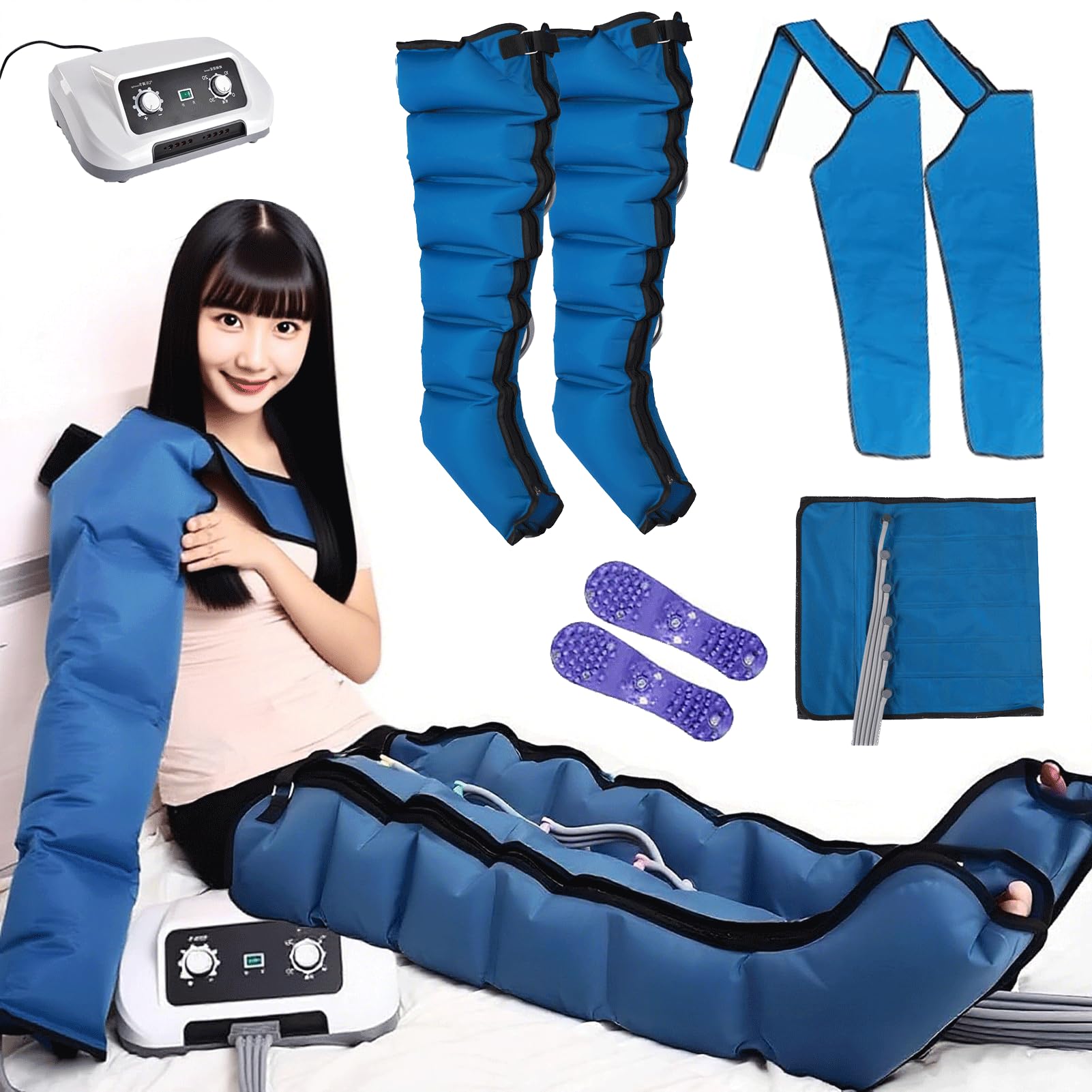 SXSLTSA Leg Massager for Pain Relief and Circulation - Air Compression Leg Massager with Lymphatic Drainage, Calf Massager, Recovery Boots